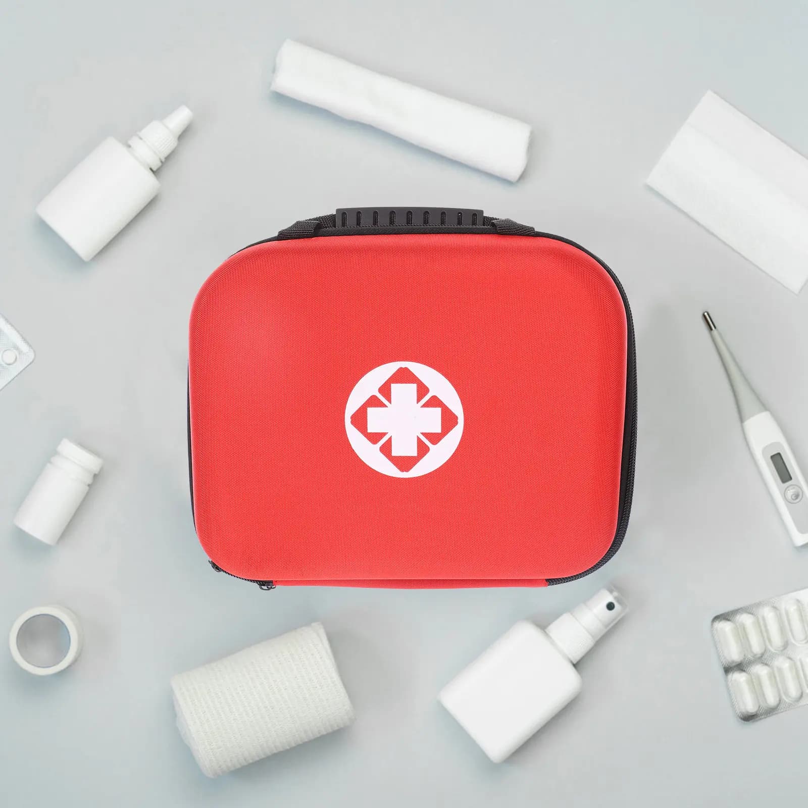 Red Waterproof Moisture Proof Portable Medicine Bag Universal Storage Pouch First Aid Kit Bag Emergency Medicine