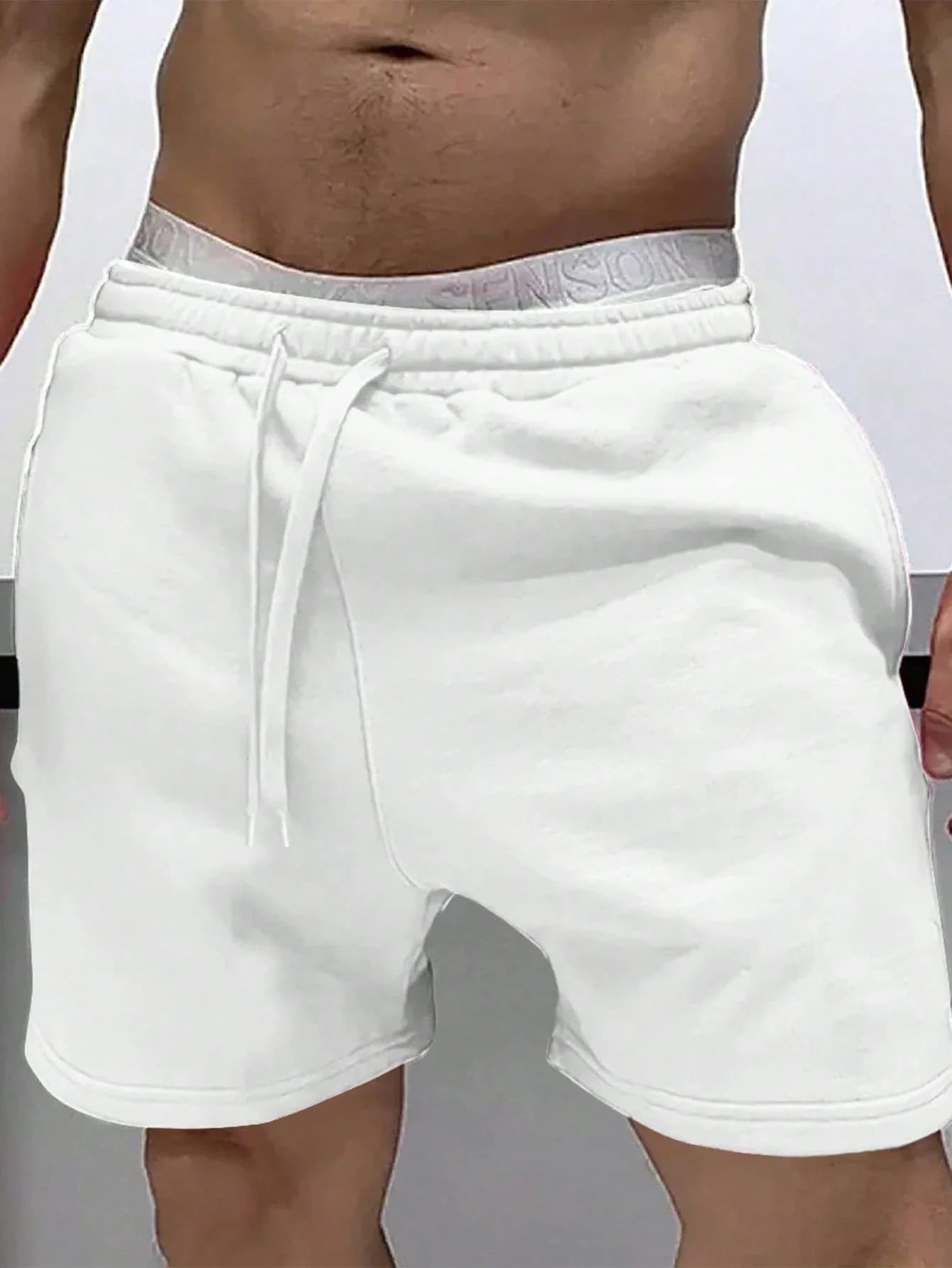 Pantaloncini Sportivi da Uomo in Poliestere Tinta Unita Casual Estivi