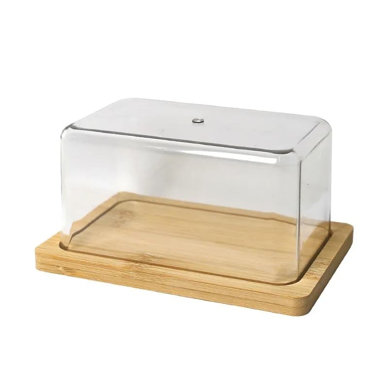 Scatola per burro con coperchio trasparente Conservazione del burro Contenitore per frutta e verdura Dessert Torta Scatola per formaggio Scatole per contenitori per burro per cucina