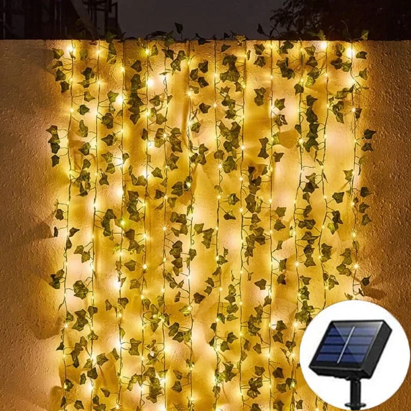 7M/12M Lucine ivy String LED Luce solare Vite Foglia d'acero Ghirlanda impermeabile Lampada solare Natale per la decorazione del giardino