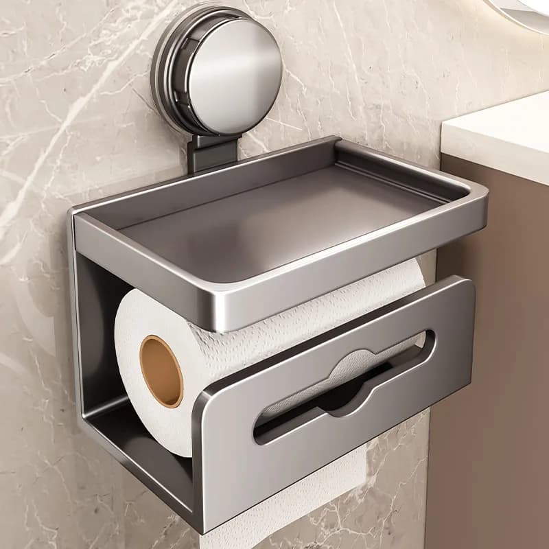 Porta salviette con ventosa per WC, scatola per carta igienica, porta carta igienica da parete anti-perforazione per bagno