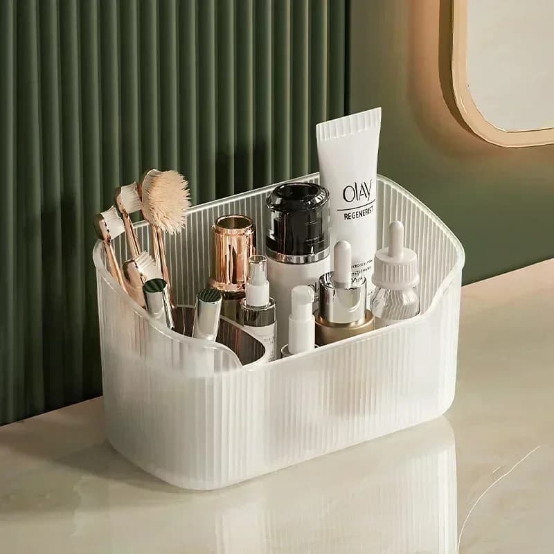 Matte Cosmetic Organizer Bathroom Bedroom Desktop Storage For Make-up Lip Perfume Skin Care Cosmetic Box Embedded Storage Box