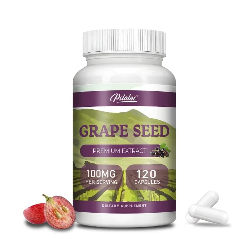 Capsule di estratto di semi d'uva 100mg - Antiossidante, favorisce la produzione di collagene, illumina il tono della pelle, supporta la salute di pelle e cuore