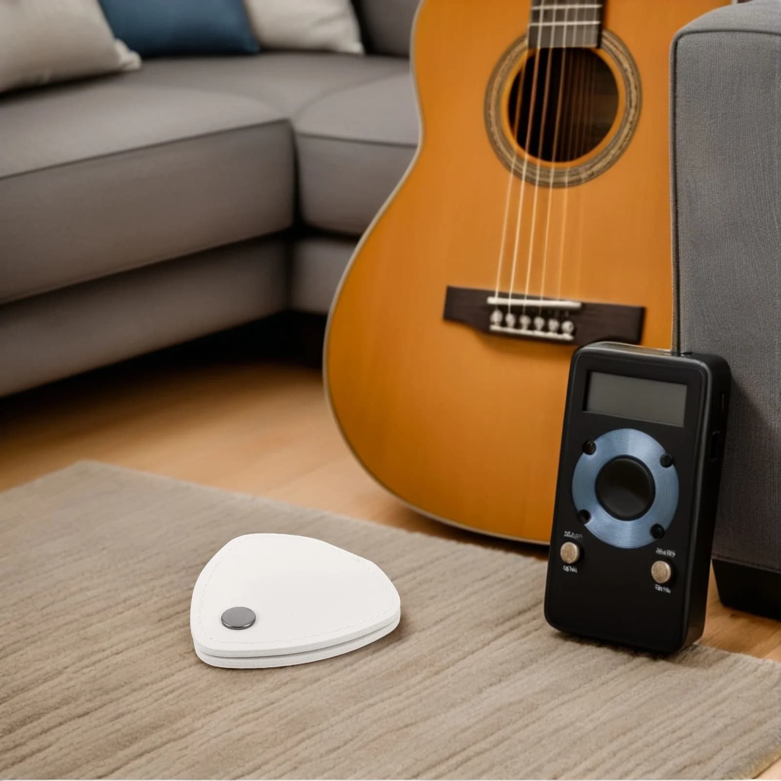 Set Porta Plettri per Chitarra, Custodia Trasparente per Plettri Acustici ed Elettrici, Borsa Portatile per Pratica, Viaggio e Palco