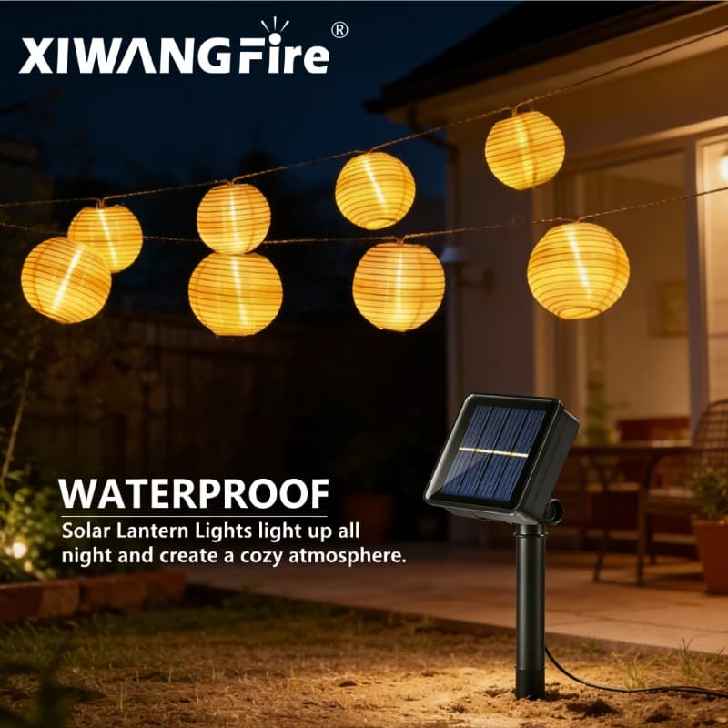 Luci Solari a Corda Impermeabili per Esterni, Ghirlanda LED Luminosa per Patio e Giardino, Decorazione per Natale, Matrimoni e Feste