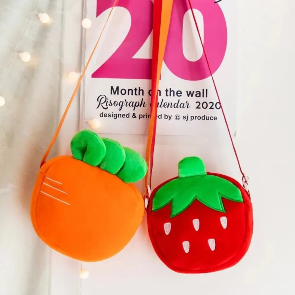 Bella borsa a tracolla con carota e fragola Borse a tracolla con frutta carina Borse Borsa per telefono Borsa a tracolla per ragazzi e ragazze