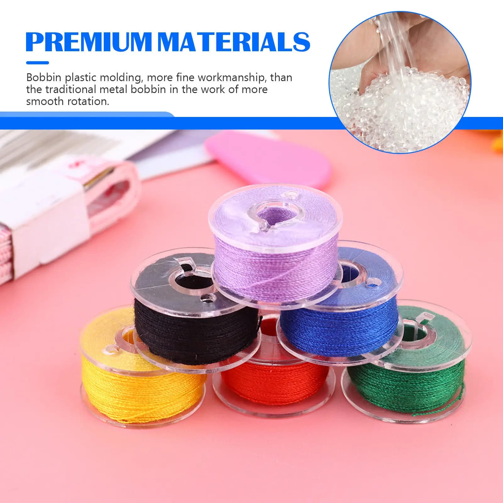 Set di 1 Scatola Porta Bobine per Macchina da Cucire, Bobine Trasparenti in Plastica, Rocchetti Vuoti Professionali, Portatili e Resistenti all'Usura