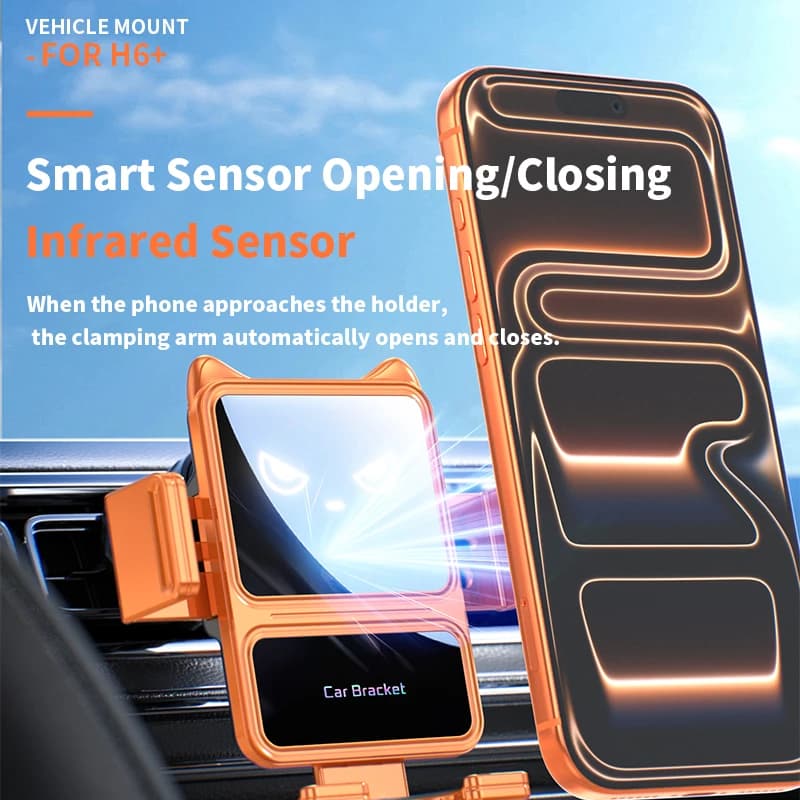 Car Phone holder Wireless Charging Inductive Clamping GPS Mobile Phone Bracket Air Vent Clip Car Accessories for iPhone Android