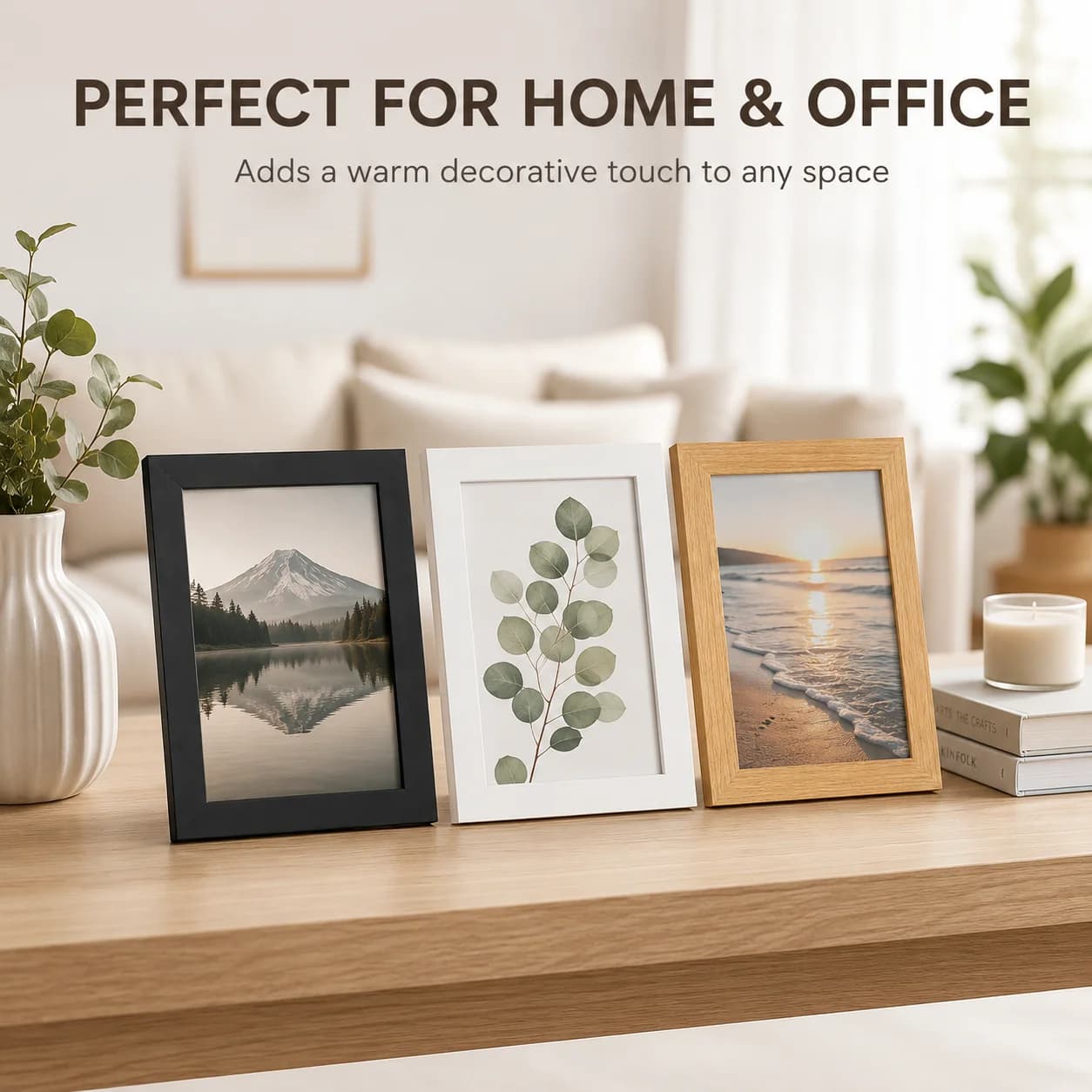6 Inch Wooden Picture Frame Light Oak Dark Walnut Photo Frame for Family Memories Home Decor Gift