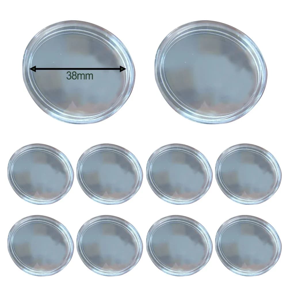 10Pcs 38/50mm portamonete rotondo trasparente portamonete portamonete contenitori forniture per la casa