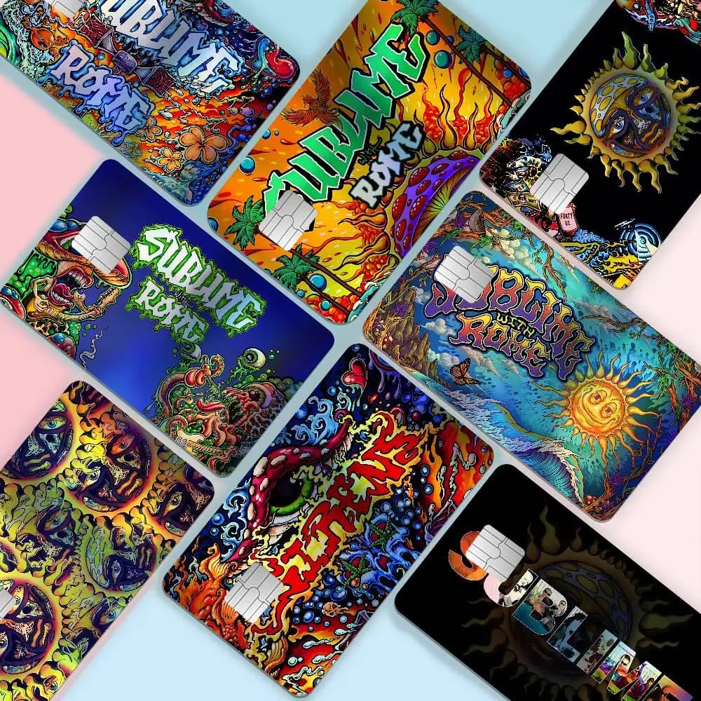 Punk Sublime Band Laser Sparkle Bank Card Stickers Universal DIY Craft Decor Accessories