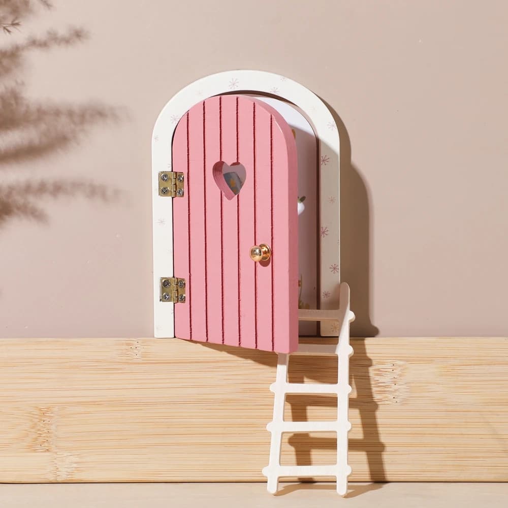 Giocattolo per porta da elfo in miniatura in legno Mini accessori per la casa fai da te Simulazione di mobili Miniature Giocattolo per bambini Fai finta di giocare con il regalo del giocattolo