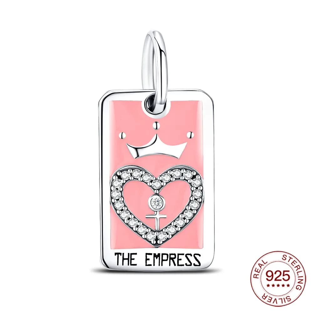 Nuova carta dei tarocchi con ciondolo in argento sterling 925 n. 3 Queen Bead Bracciale originale Gioielli di moda per regali di festa da indossare ogni giorno da donna