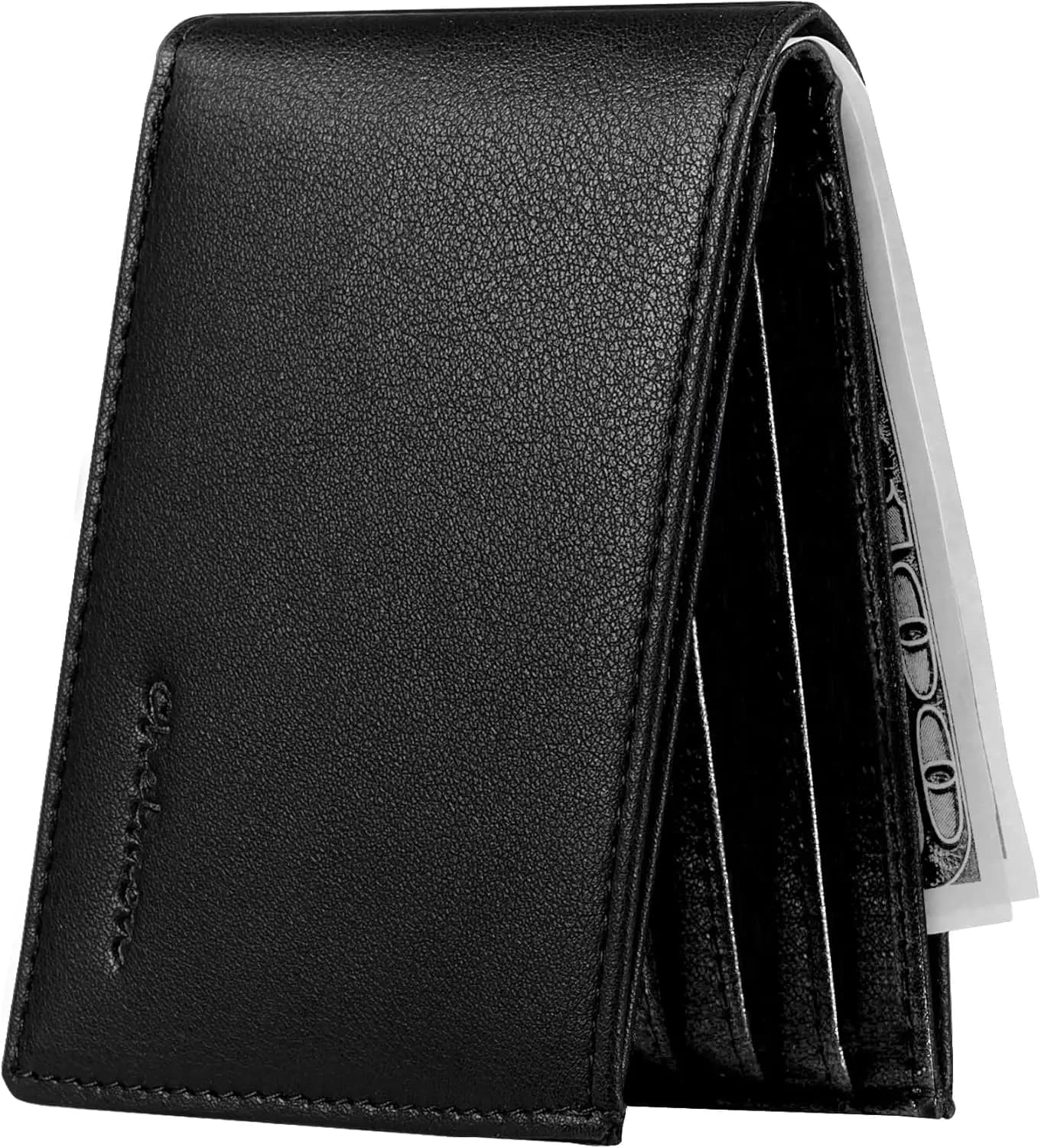 Portafoglio Sottile con Blocco RFID per Uomo con Finestra per Documenti, Design Minimalista Bifold, Regalo Ideale