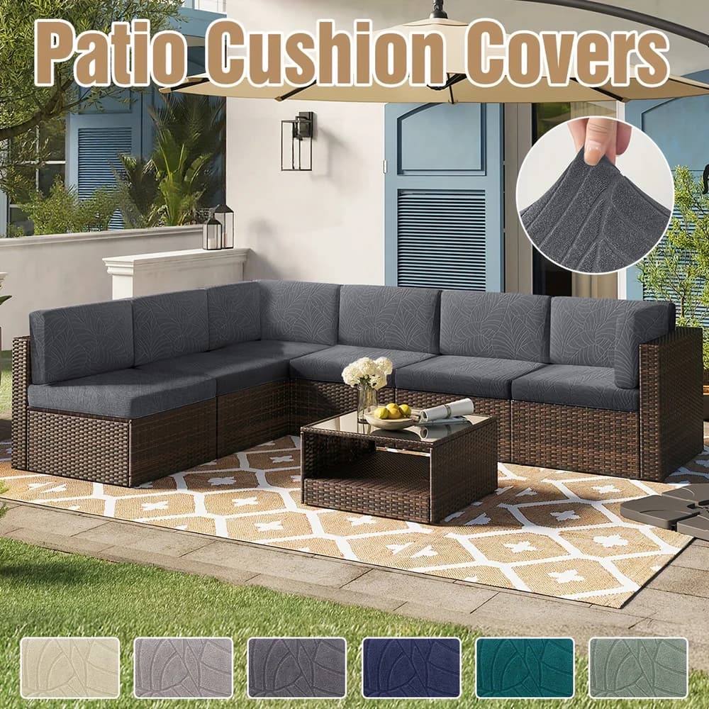 Waterproof Jacquard Sofa Cover Elastic Seat Cushion Cover for Living Room Leaf Pattern Sofa Slipcover Four Season Universal Type
