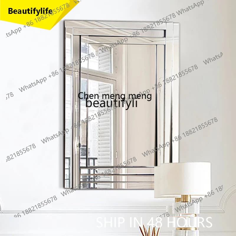 2003 Specchio decorativo per ingresso soggiorno Specchio da bagno Tavolo da toeletta per camera da letto Specchio quadrato semplice da parete