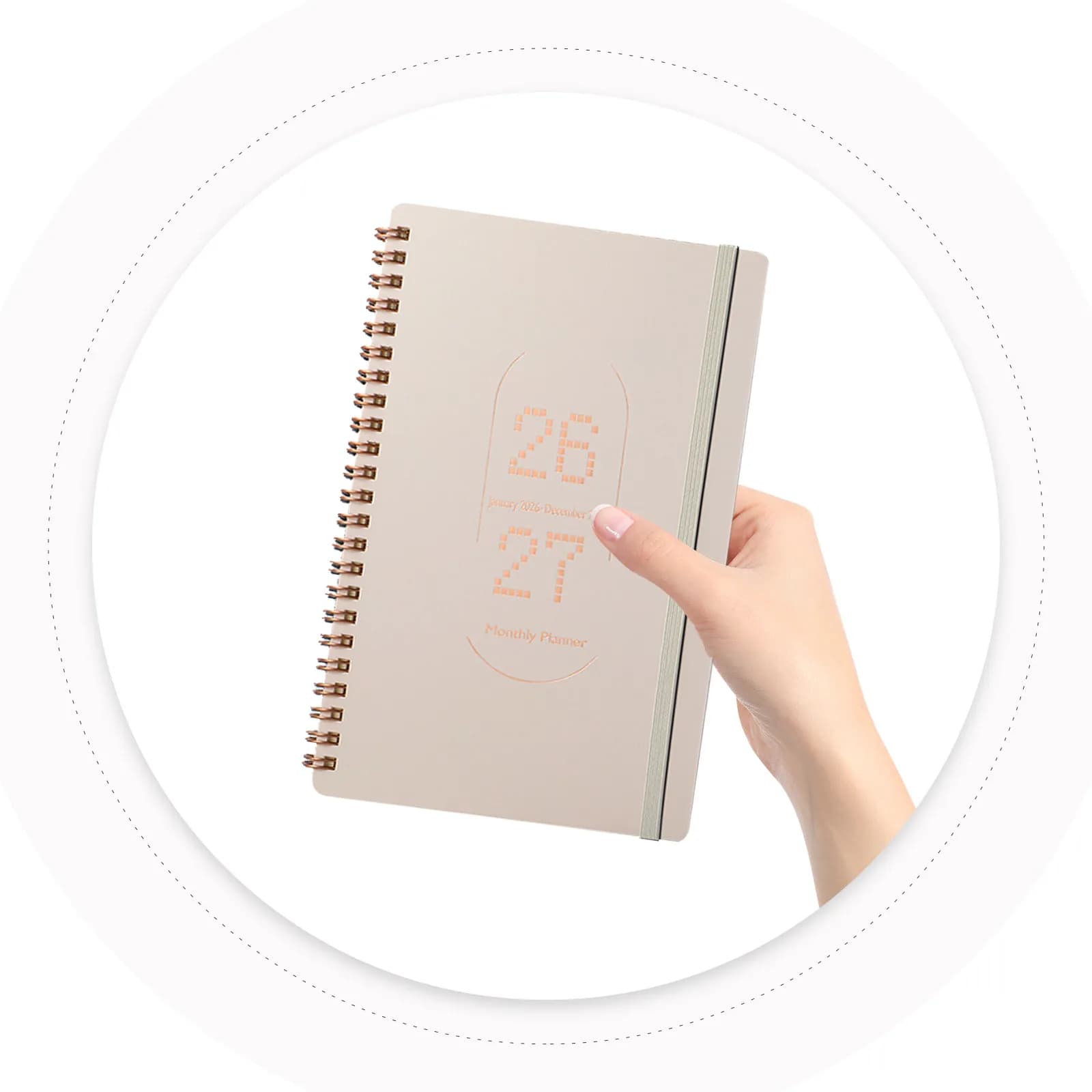 Agenda Giornaliera 2026-2027 con Copertina Rigida, Organizzatore per Lavoro e Studio, Tracker delle Abitudini, Quaderno per Appunti e Riunioni