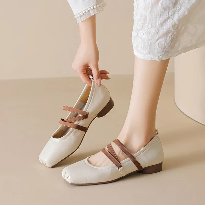 Scarpe Mary Jane DIMANYU da Donna con Punta Quadrata, Nuove Scarpe da Balletto Autunno 2026, Taglie Grandi, Tacco Basso