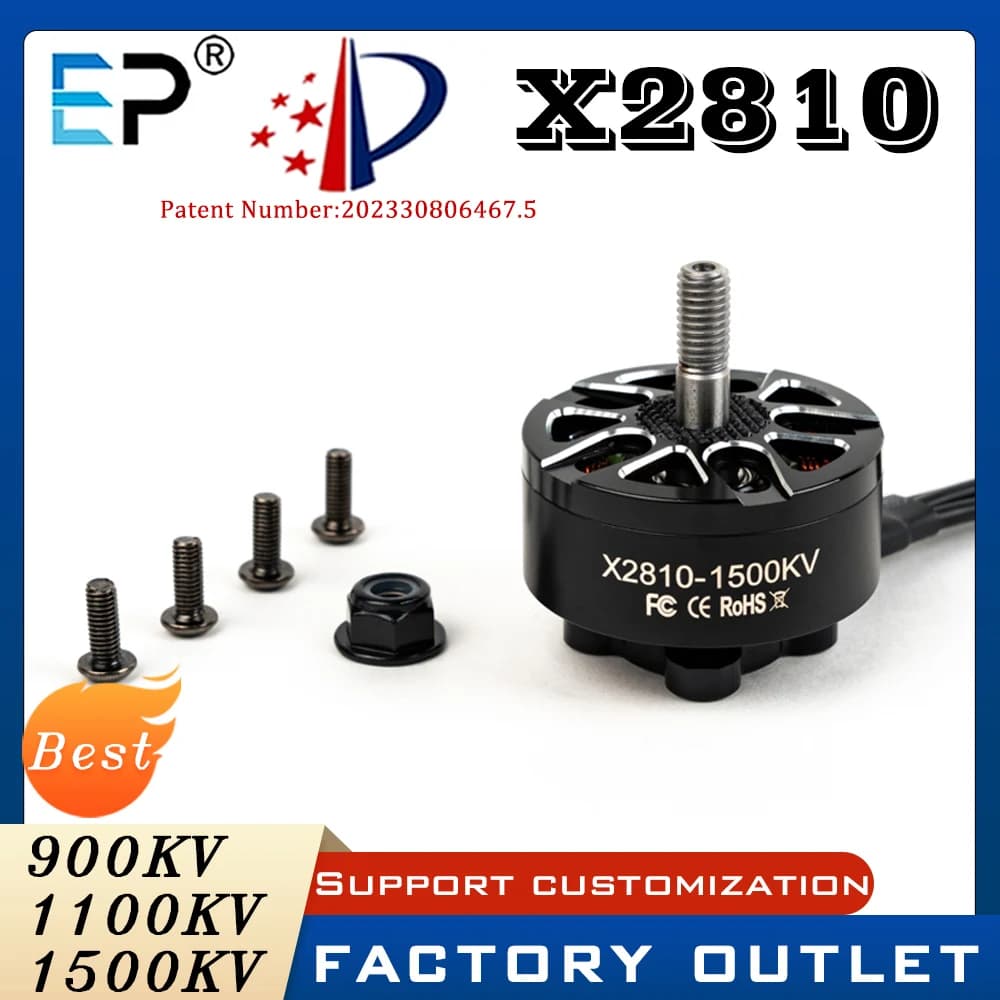 E-Power 4 pz. X2810 Motore Brushless ad Alta Efficienza e Coppia Elevata 900KV/1100KV/1500KV 6S per FPV Multirotore Elicottero RC Fai da Te