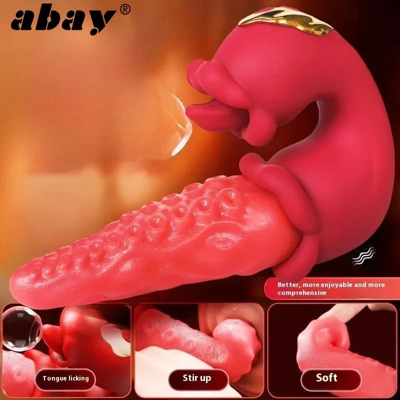Simulation of the tongue vibration stick massage masturbation female in body gun dildo sex products for adults