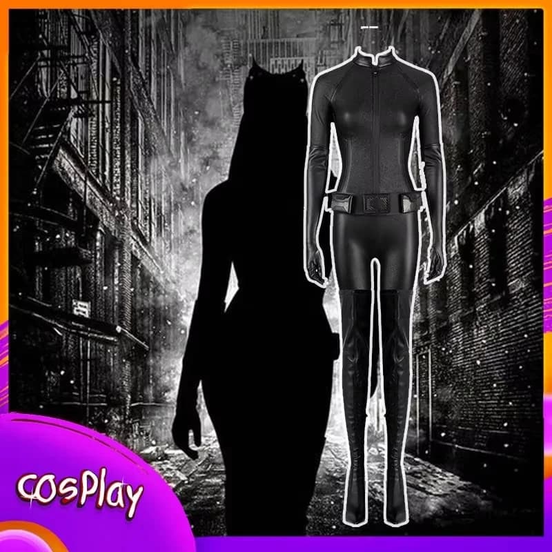 Costume Cosplay di Batman Cat-Woman Cos Selina fodera di Halloween Comic-Con Party Carnival Comic-Con Props Cos body Gift