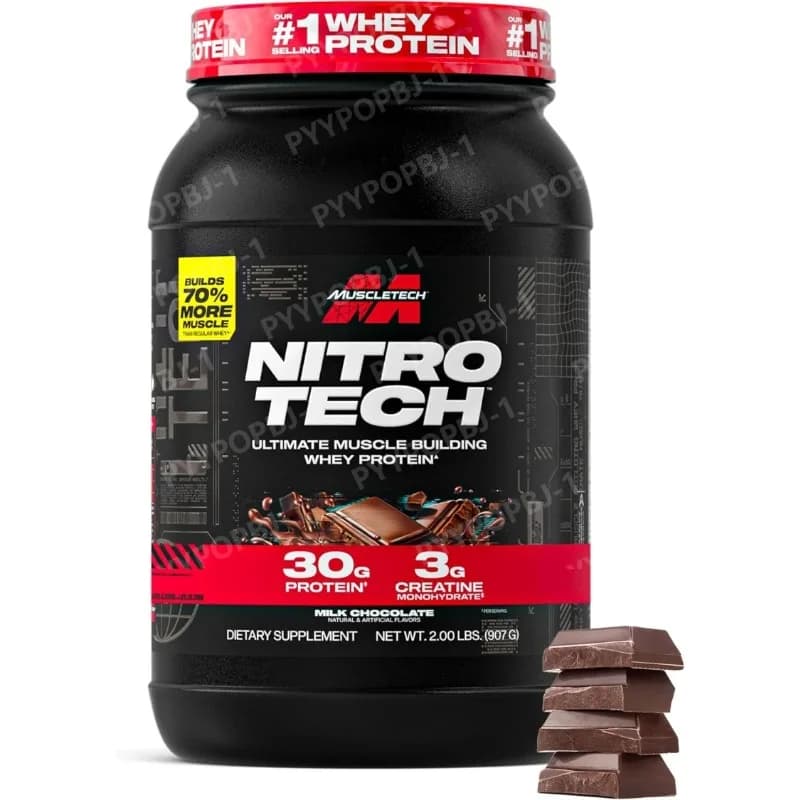 Muscletech Milk Serum Proteins in Powder Taste Milk Chocolate 2 Libra Nitro Tech Formula Definitive for Muscle Development with Serum Protein Isolate