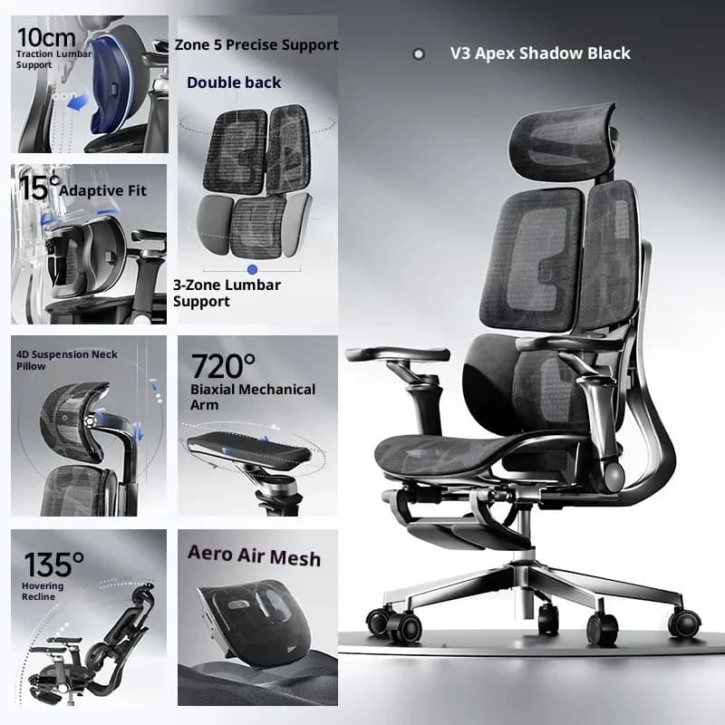 Height Adjustable Desk Chair With Foot Footrest Accent Chairs Gaming Anti Gravity Chair Folding Office Furniture Stationery Home