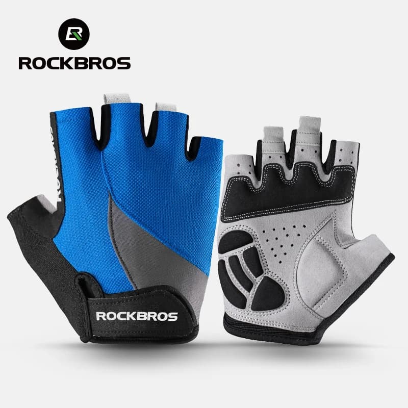 ROCKBROS New Road Bike MTB Gloves Microfiber Wear Resistant Gym Training Fingerless Glove Half Finger Bicycle Cycling Equipment