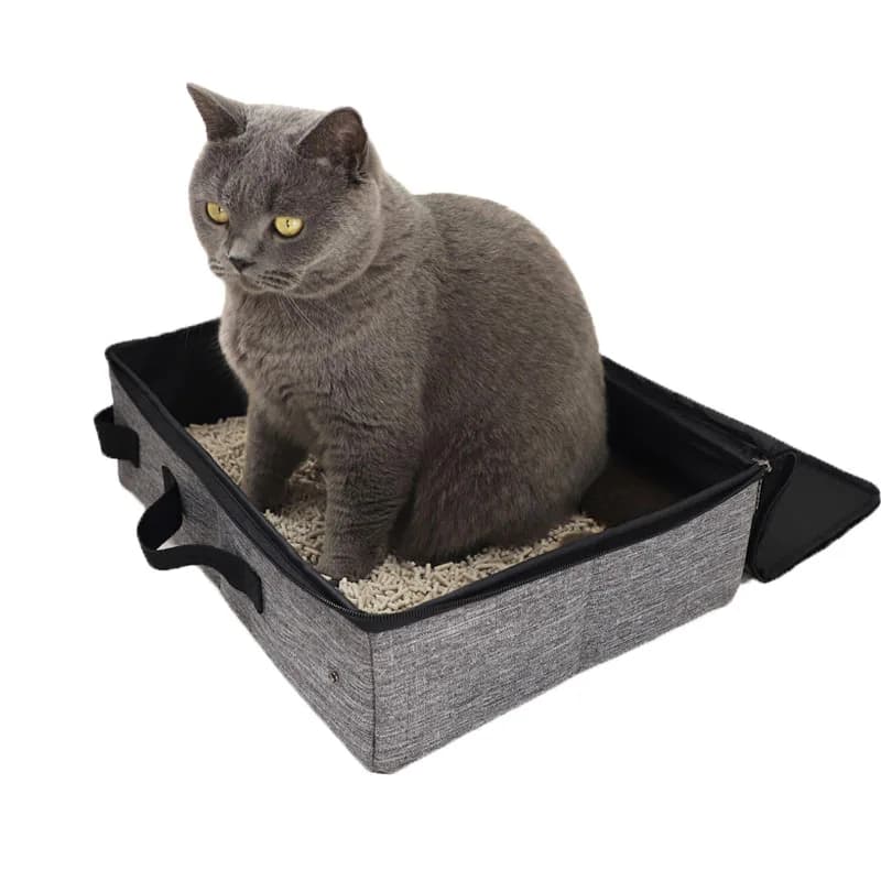 Lettiera Portatile Pieghevole da Viaggio con Maniglia, Impermeabile e Anti-Perdita, per Uso Interno/Esterno, Include Borsa da Trasporto con Cerniera