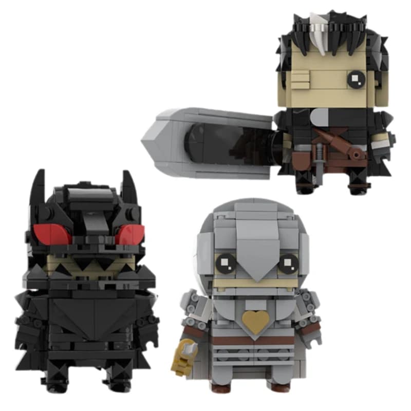 Action Figure Classica Anime, Personaggio in Armatura Nera, Blocchi da Costruzione MOC, Modello Guerriero del Vento con Spada, Giocattolo Fai-da-Te per Bambini