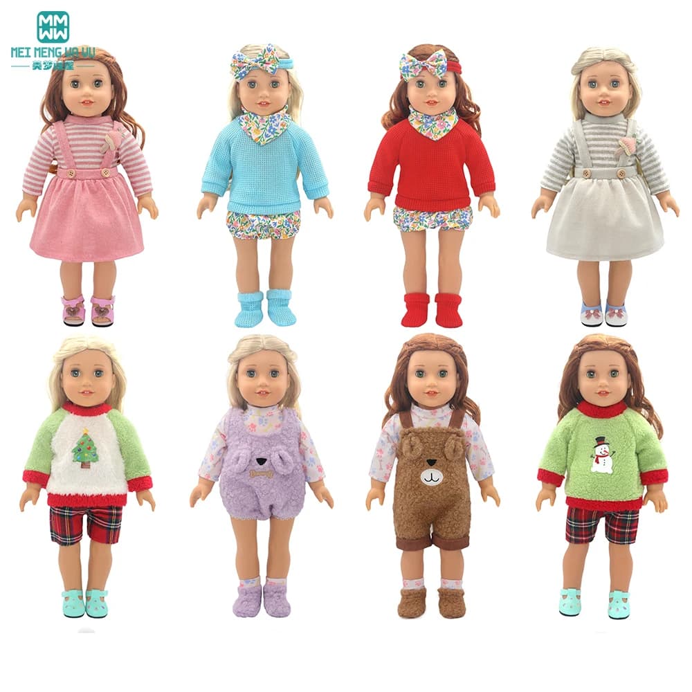 Vestiti per bambole Eleganti abiti di peluche, abiti adatti a bambole appena nate da 40-45 cm Bambole americane Giocattoli Regali