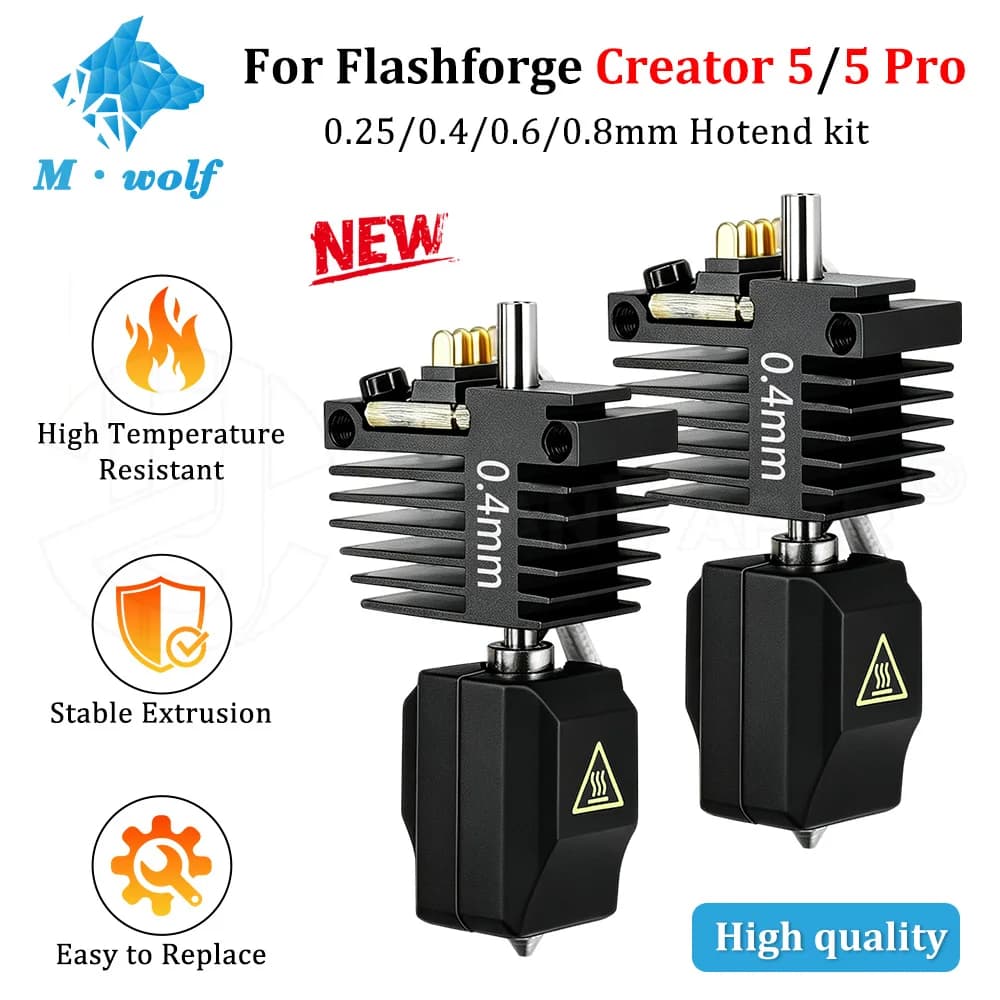 High Performance Hotend For Flashforge Creator 5 Creator 5 Pro 3D Printer Extrusion Head Assembly Replacement Spare Accessories