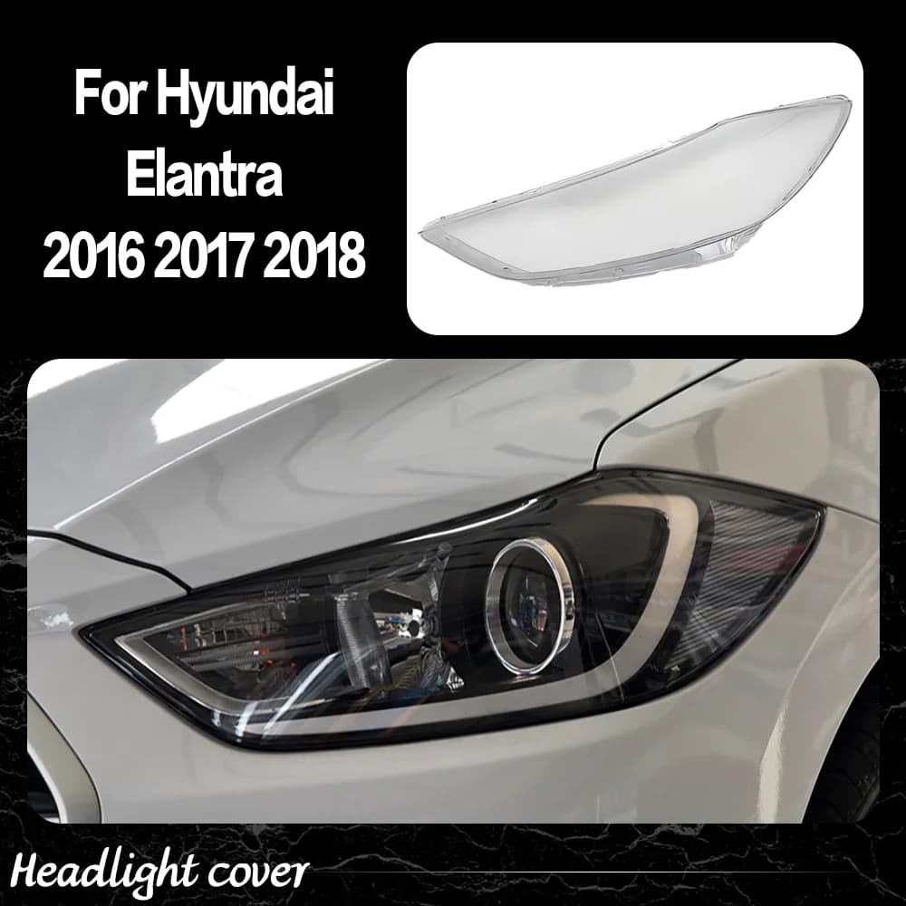 Copertura del faro per Hyundai Elantra 2016 2017 2018 Faro trasparente Borsette Lente trasparente Plexiglass Sostituisci paralume originale