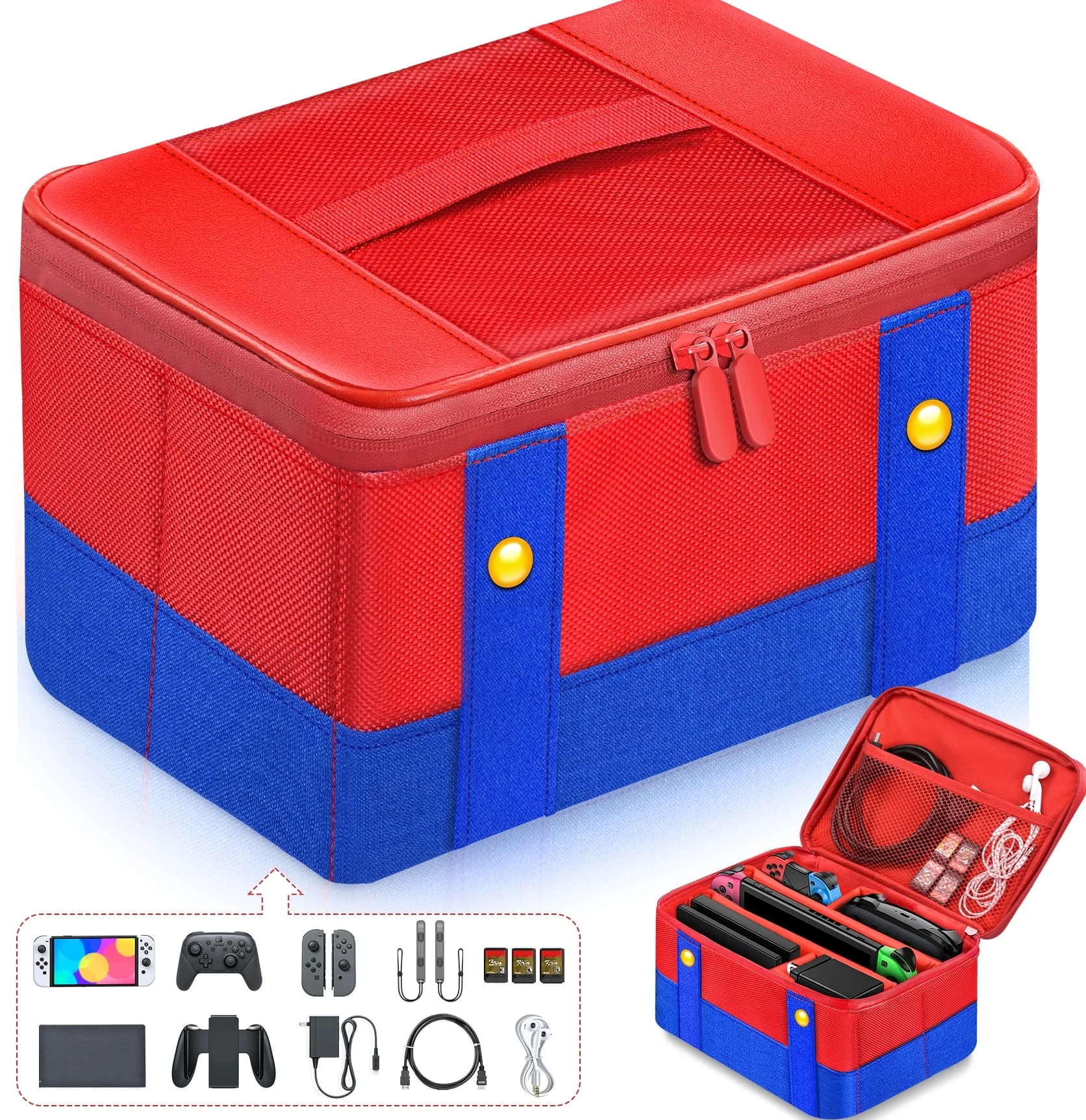 Custodia protettiva da trasporto grande per Nintendo Switch OLED Console Pro Controller custodia da viaggio custodia per accessori per interruttori