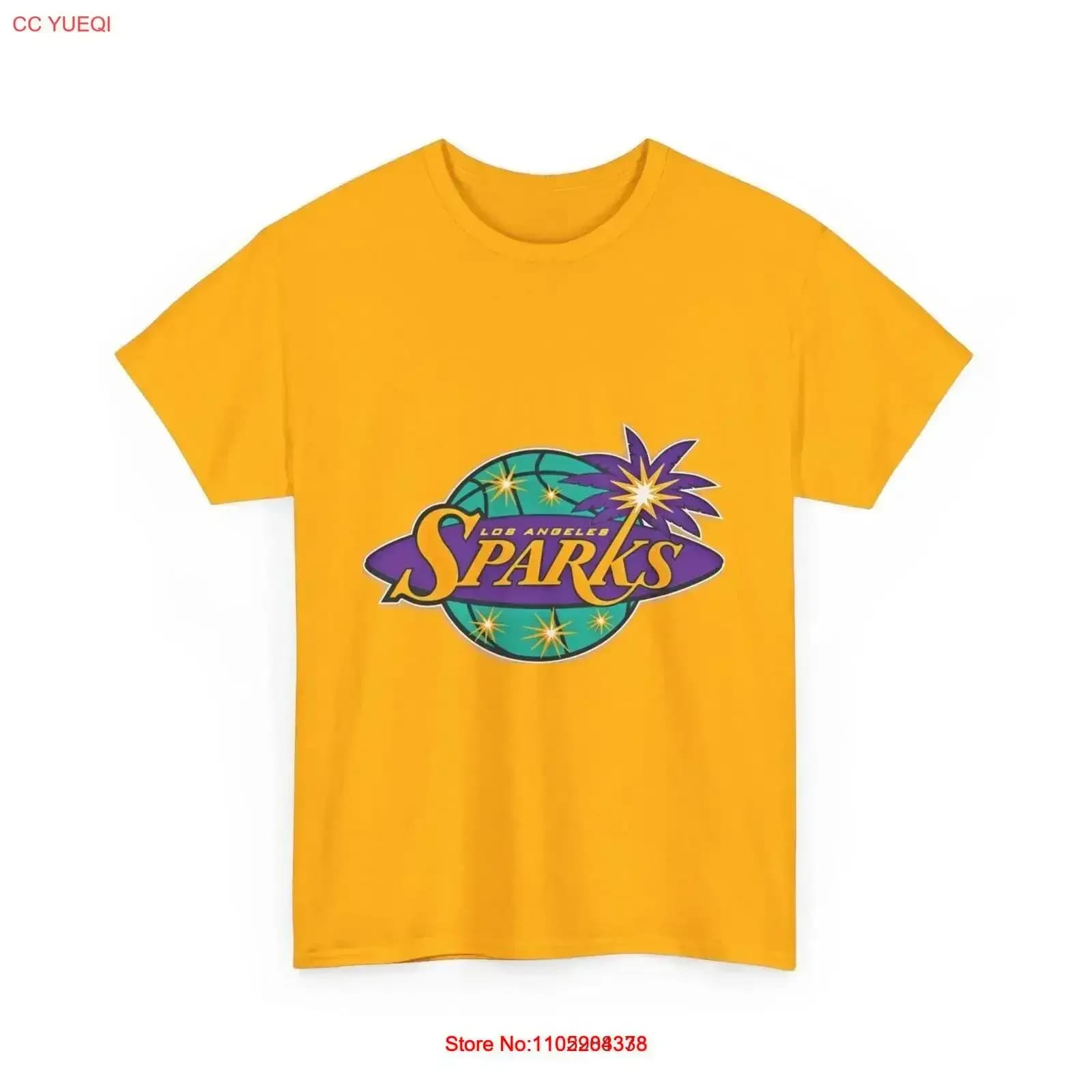 Maglietta in cotone pesante Los Angeles Sparks LA Basketball Fan vintage Abiti firmati lavati Comodo homme moda vintage