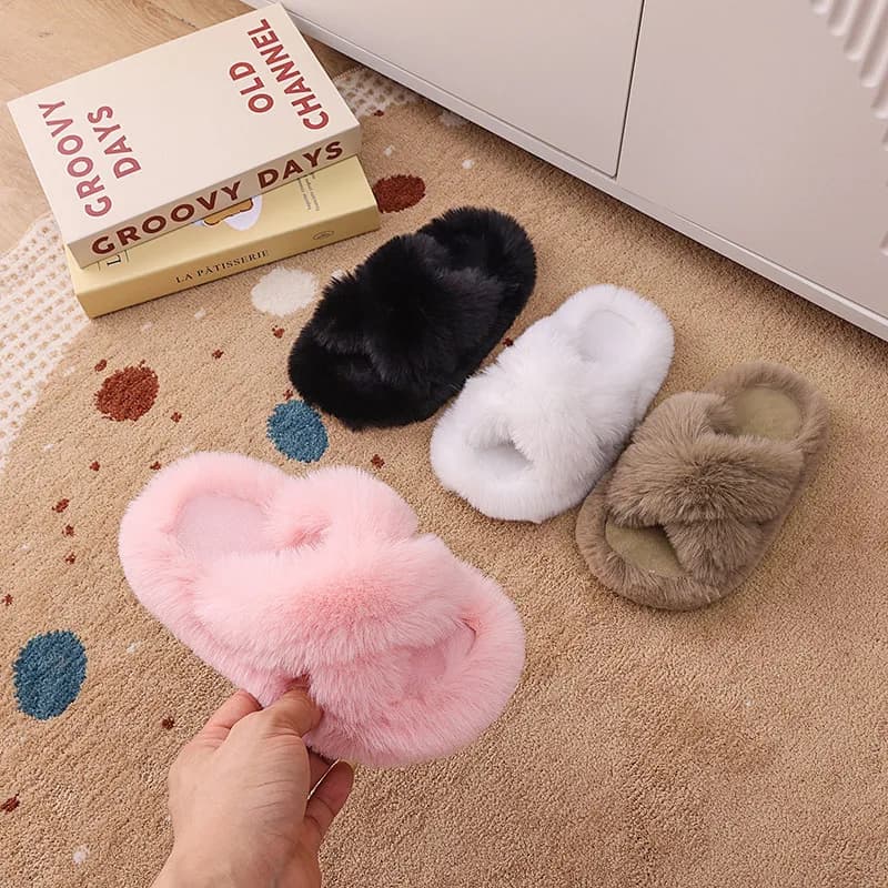 Children'S Woolen Slipper New Autumn And Winter Home Warm Fleece Thickened Non-Slip Boys And Girls Baby Cotton Slippers