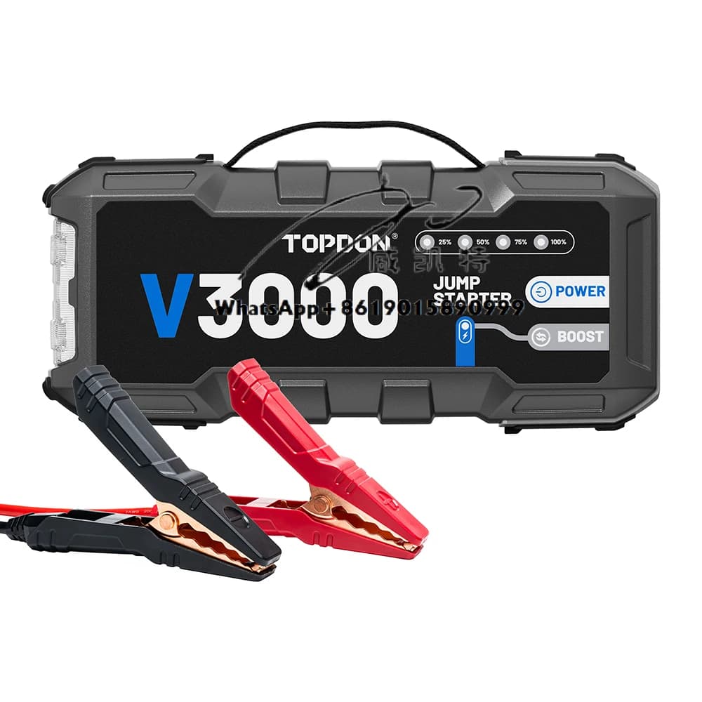 V3000 3000A 24000mAh 12V Batteria di emergenza portatile Booster Powerbank Auto Car Jump Starter Jump Pack