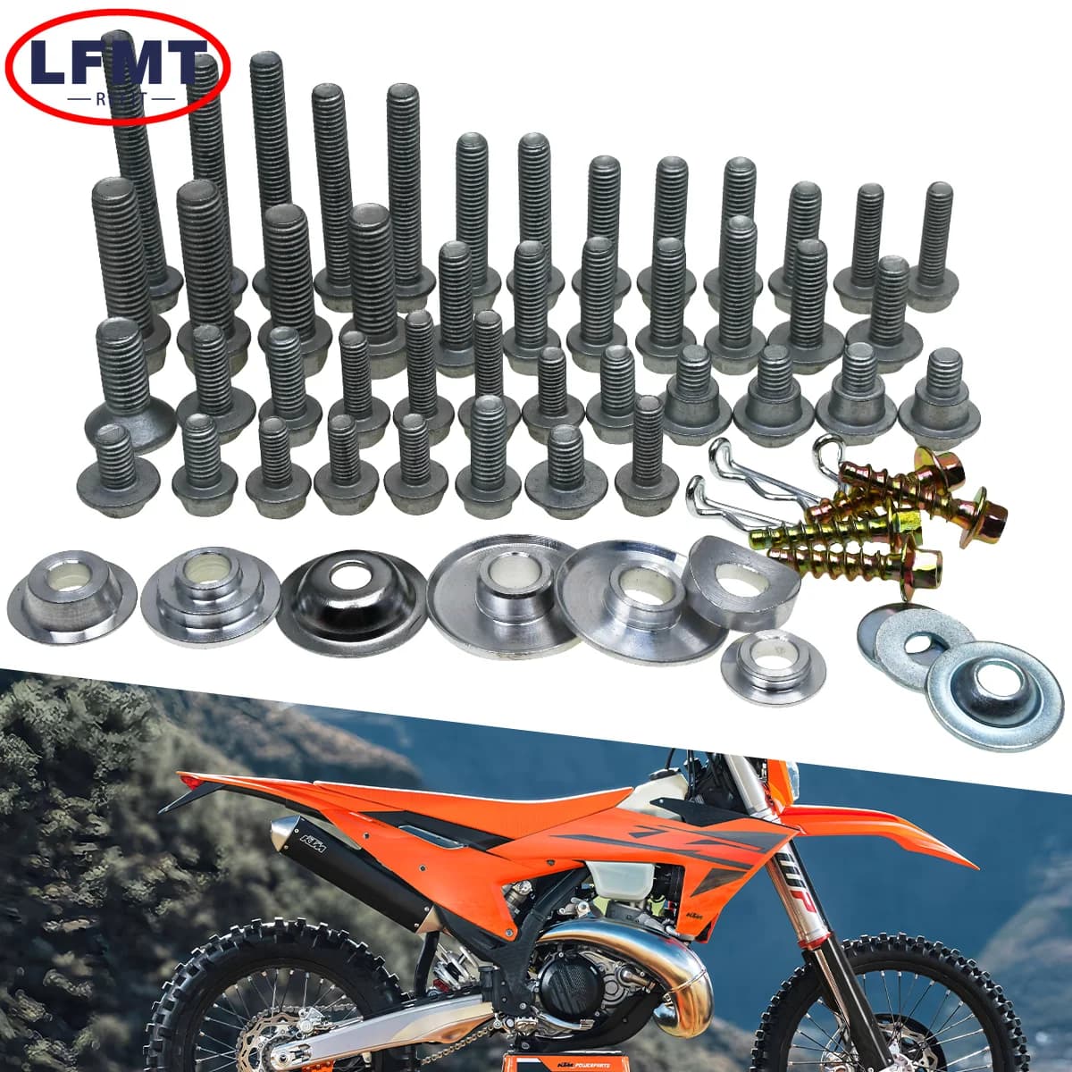 Moto Hardware Bullone Kit di fissaggio in plastica completa per KTM 125 150 250 300 350 450 500 EXC EXCF SX SXF XC XCF XCW TPI Sei giorni