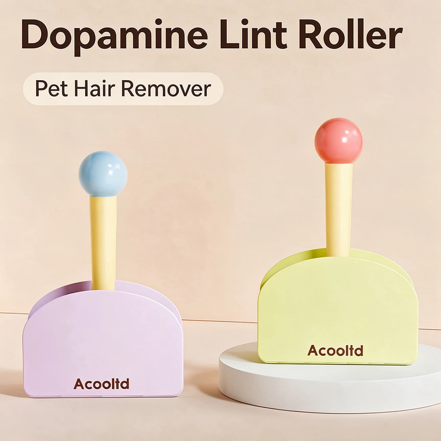 Cute Gift Lint Roller Set with Replacement Rolls, Creative Portable Hair Remover for Pet Owners Home Office Travel