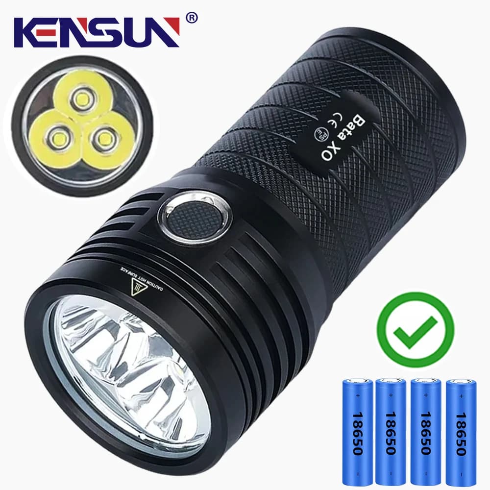 Potente torcia a LED 3 * XHP90 ad alto lume USB ricaricabile torcia tattica serratura di sicurezza lanterna a mano per campeggio escursionismo pesca