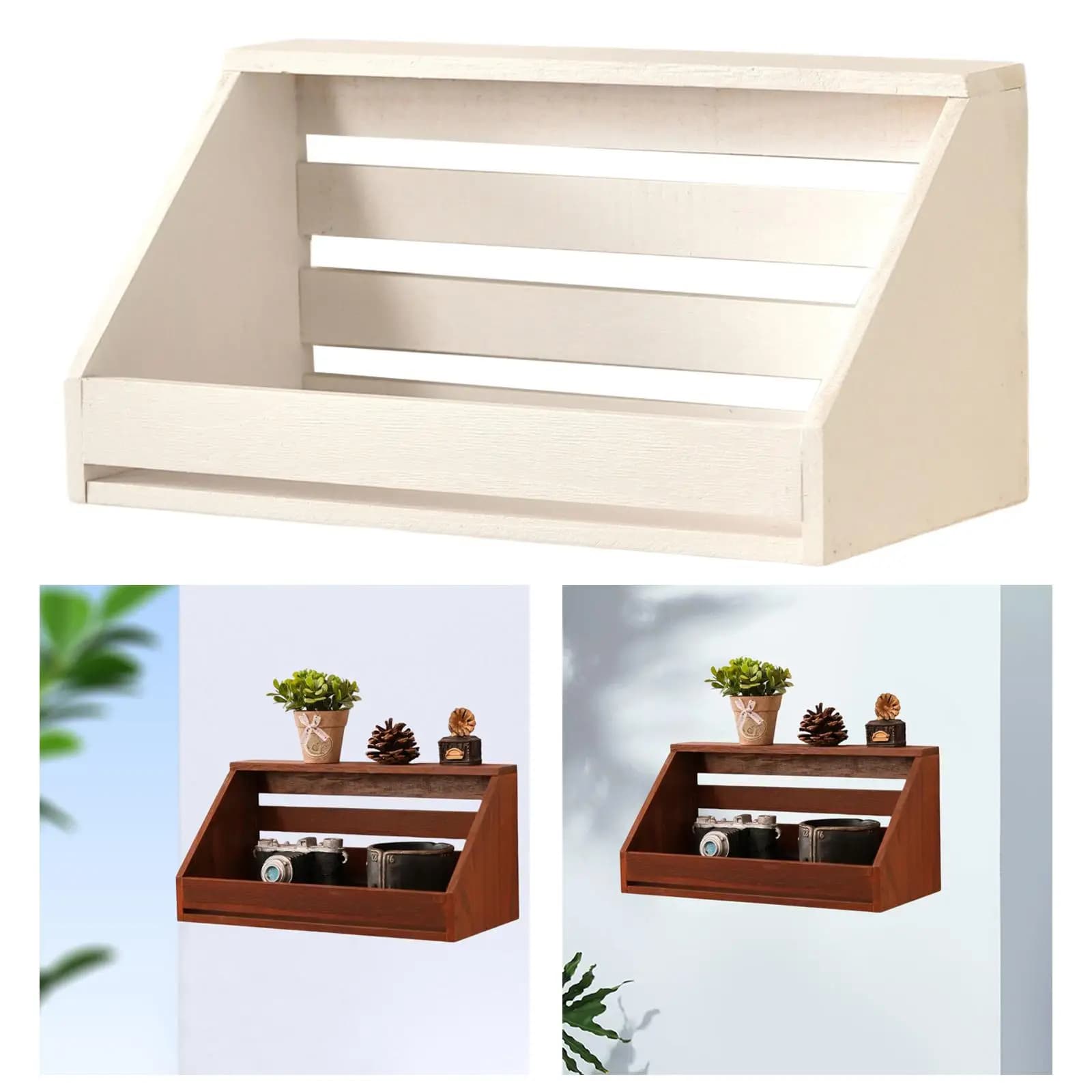 Floating Shelf Wood Wall Shelf Stylish Room Organizer Decorative Bookshelf for Bathroom Nursery Home