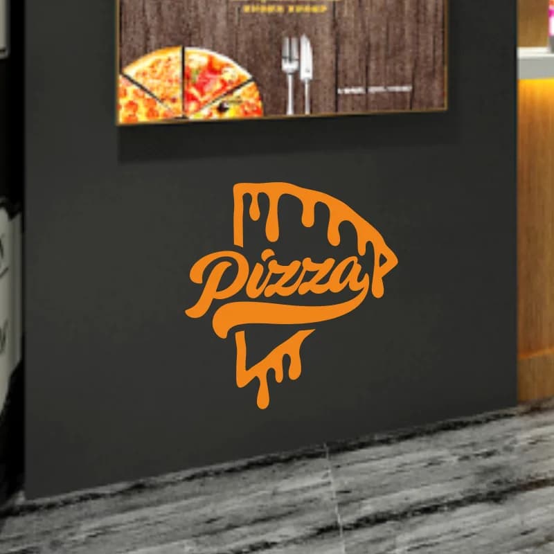 Pizza Wall Decal Pizzeria Decor Pizza Wall Sticker Food Lover Wall Decor Vinyl Letter Window Decor Sticker Pizza Decal #19