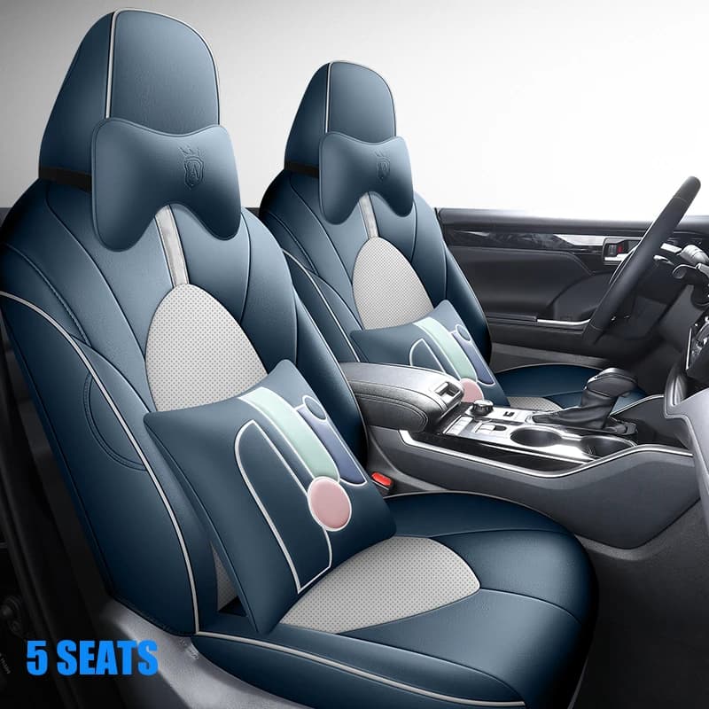 5 posti Design originale Coprisedili per auto per Toyota Highlander 2022-2024 Cuscino del sedile in pelle Accessori decorativi interni