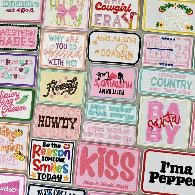Letter Slogan Patch Iron On Patches On Clothes Western Cowboys Hat Patch Embroidered Patches For Clothing Hook Loop Stickers