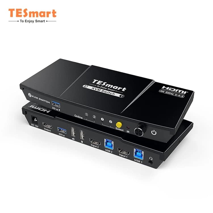 ZXY TESmart 2 porte per kit switch KVM HDMI 4K60Hz con docking station USB 3.0 EDID per 2 PC 1 monitor di lavoro ibrido