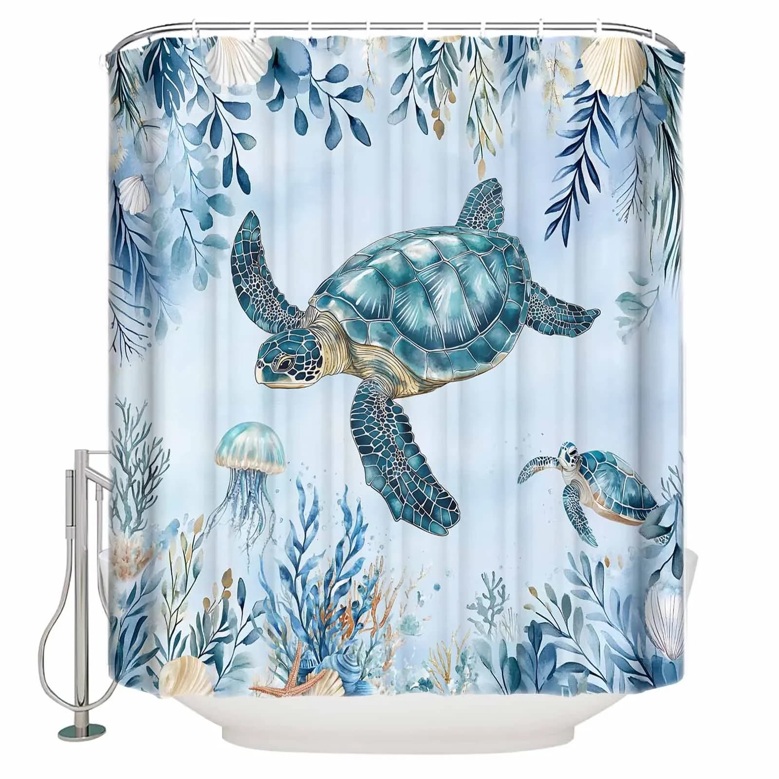 Tende da doccia Summer Turtle Marine Life Tende da bagno impermeabili Decorazioni per la casa Tenda da bagno moderna di lusso