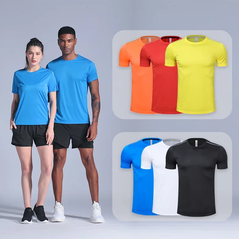 Multicolor Quick Dry Short Sleeve Sport T Shirt Gym Jerseys Fitness Shirt Trainer Running T-Shirt Men's Breathable Sportswear