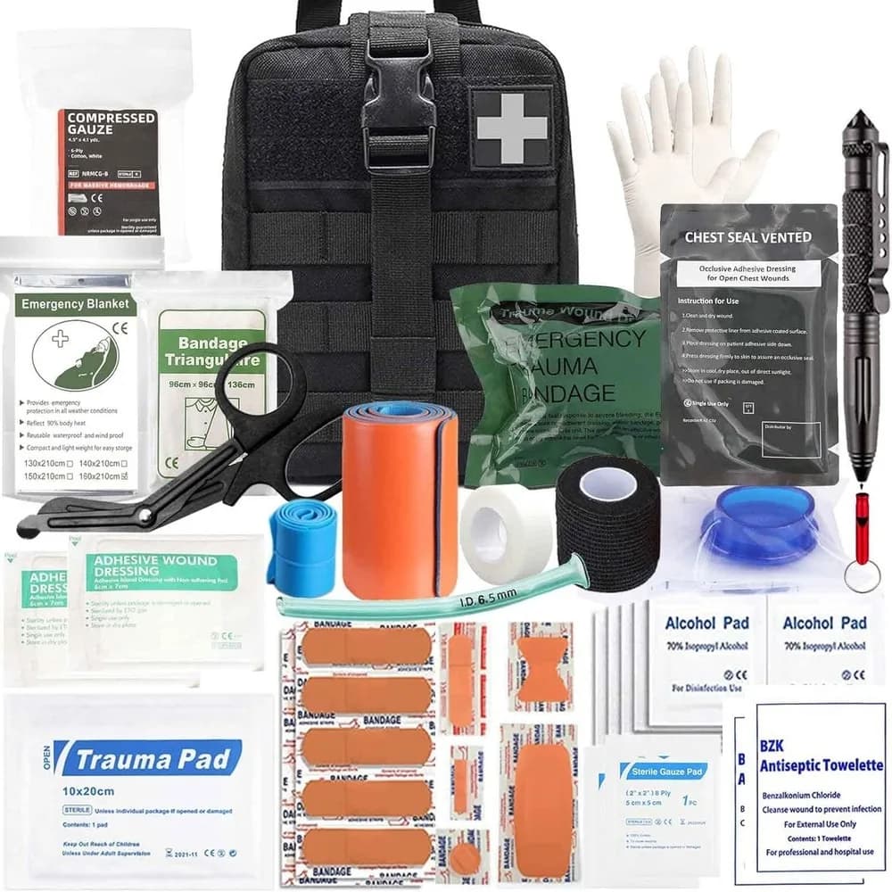 Israeli Bandage First Aid Kit, Emergency Trauma Survival Gear for Camping Hiking