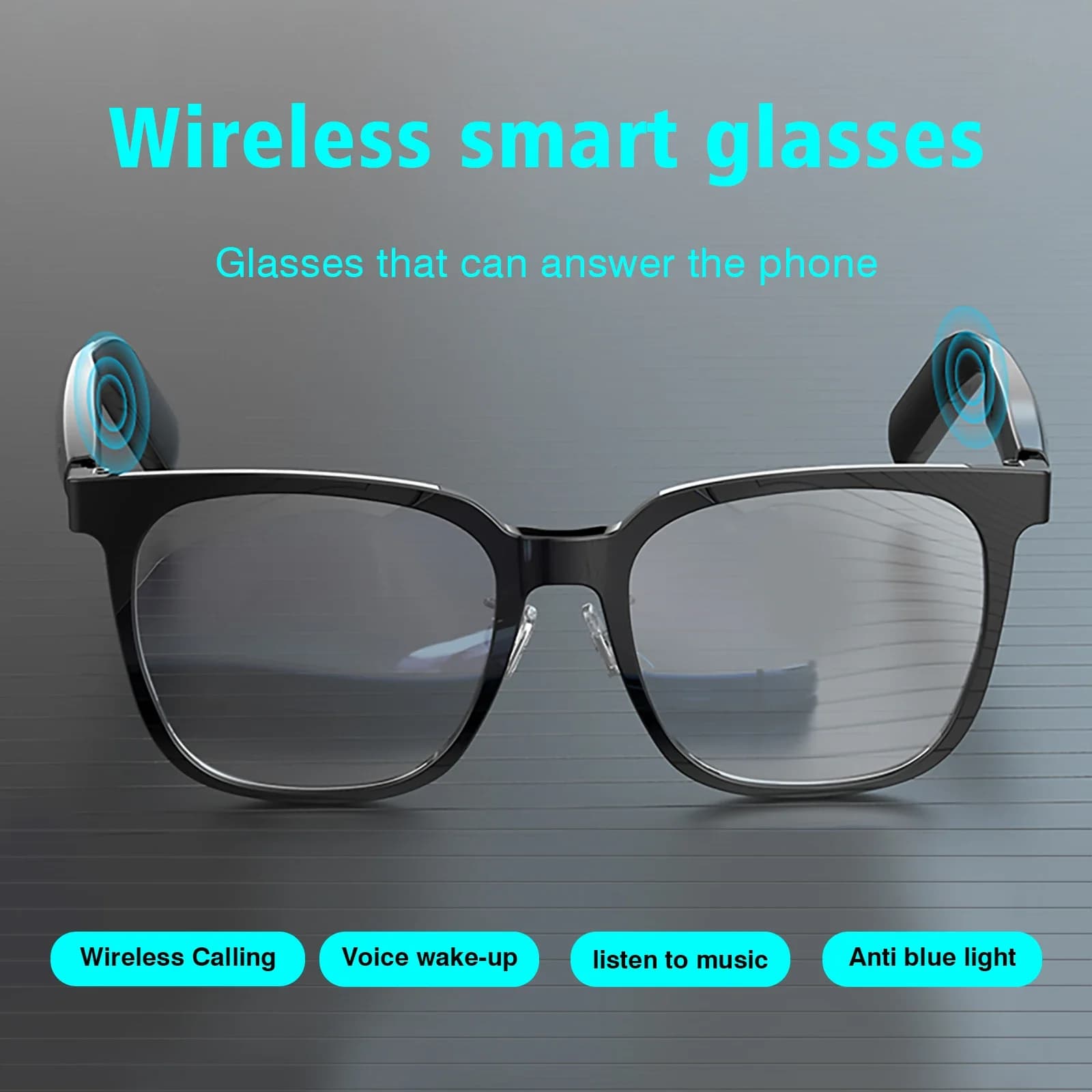 Occhiali intelligenti wireless con riproduzione musicale e funzioni di chiamata wireless, compatibili con Android e iOS