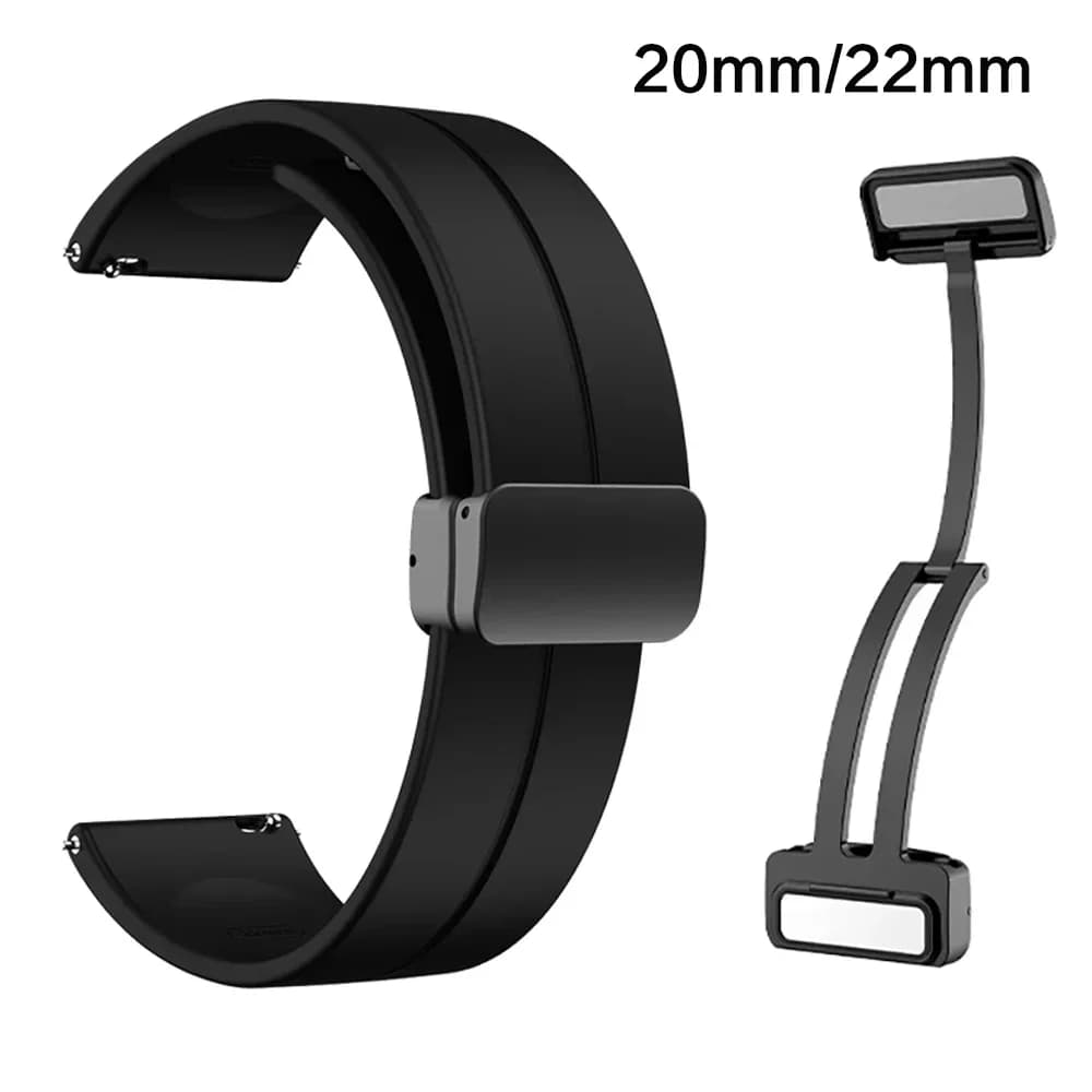 20mm 22mm bracelet for Samsung Galaxy watch 4/5 pro/classic/gear s3/active 2 Sport silicone magnetic buckle Huawei GT 2 2 3 band
